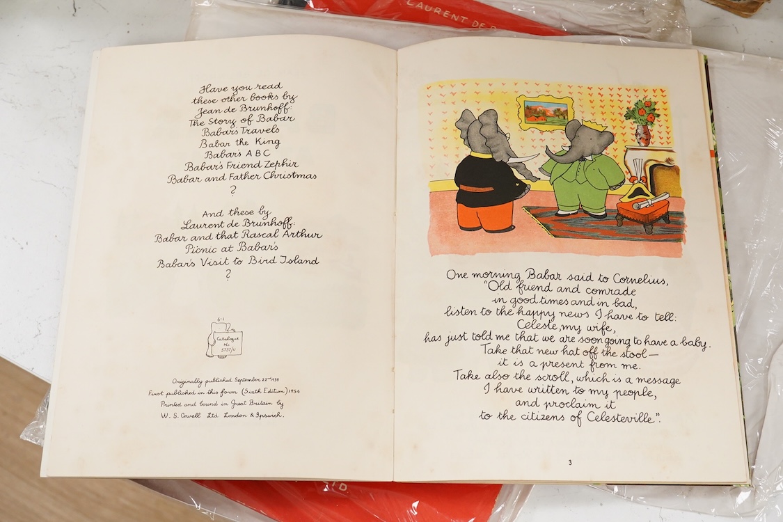 A collection of children's books to include Babars ABC and Picnic at Barbars